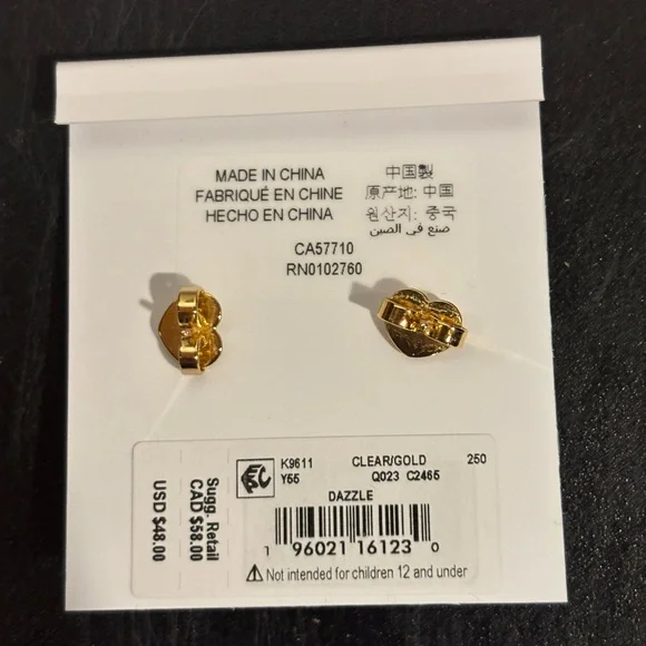 Title: Kate Spade New York Dazzle Stud Earrings – Gold & Cubic Zirconia - Picture 6 of 9